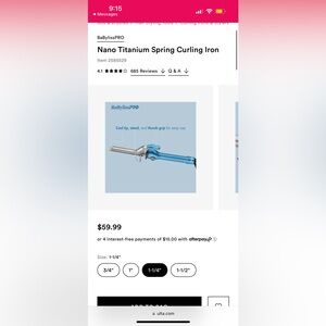 BaBylissPRO Nano Titanium Spring Curling Iron
